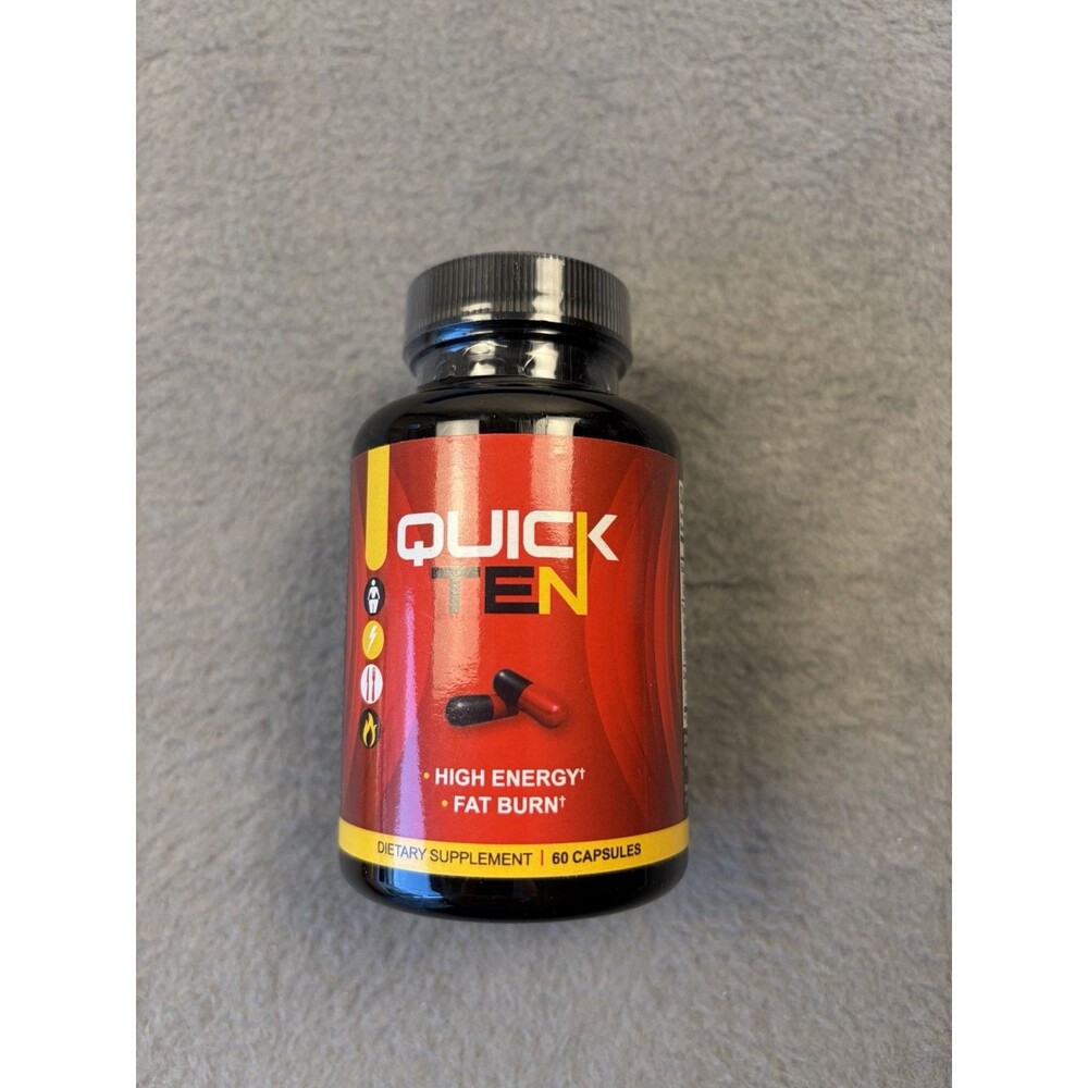 LOT OF 3 QUICK TEN HIGH ENERGY FAT BURN 60 CAPSULES EACH BOTTLE BUNDLE !